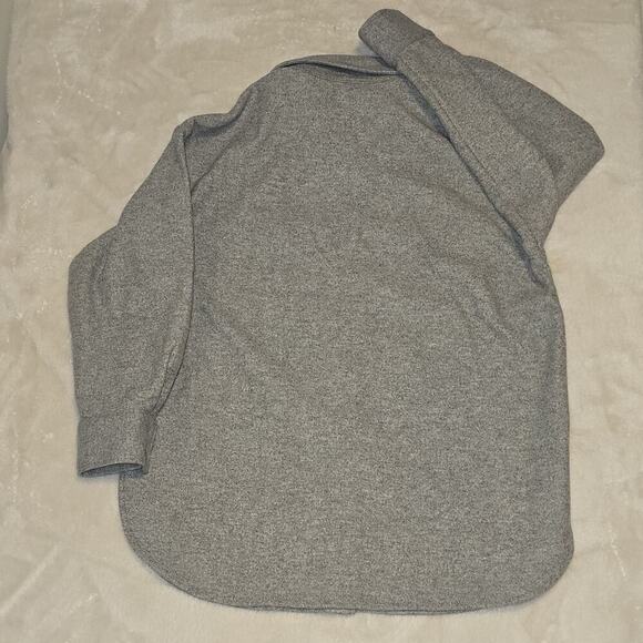 H&M Gray Button Up Overshirt Shacket Jacket Men’s Small Relaxed Fit Long Sleeve - Picture 6 of 13